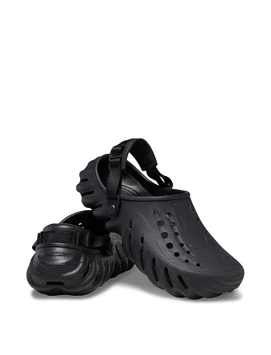 Мужские кроксы Crocs резиновые черные - фото 4 - Miraton