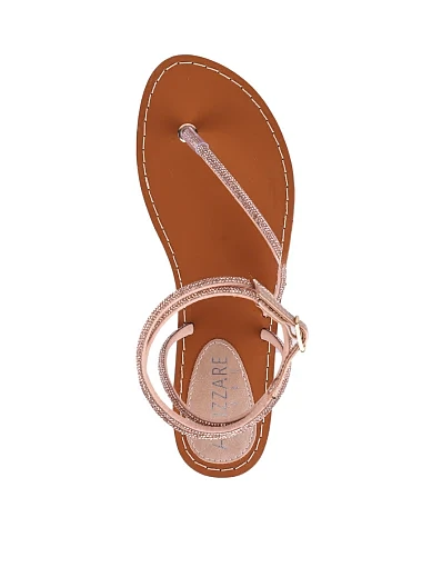 Жіночі сандалі Attizzare зі штучної шкіри золотого кольору - фото 2 - Miraton