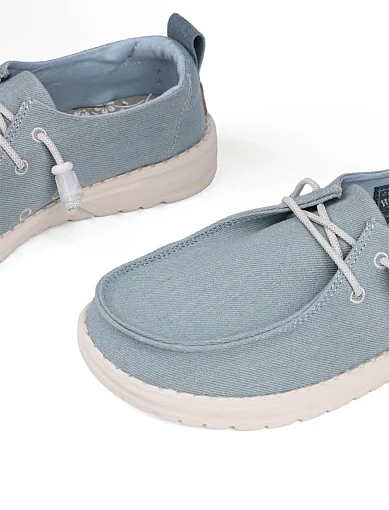 Жіночі туфлі Hodaki тканинні блакитні - фото 5 - Miraton