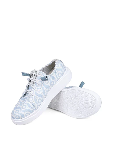 Жіночі туфлі Hodaki тканинні блакитні - фото 2 - Miraton