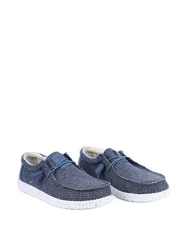 Чоловічі туфлі Hodaki тканинні сині (CAPTAIN TWEED REGATTA OCEAN) - фото 3 - Miraton