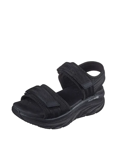 Женские сандалии Skechers D'Lux Walker тканевые черные - фото 3 - Miraton