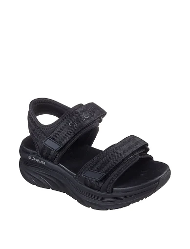 Женские сандалии Skechers D'Lux Walker тканевые черные - фото 4 - Miraton