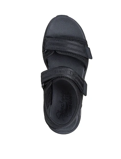 Женские сандалии Skechers D'Lux Walker тканевые черные - фото 5 - Miraton