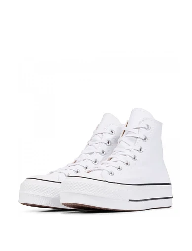 Жіночі кеди Converse Chuck Taylor All Star Platform High Top тканинні білі - фото 3 - Miraton