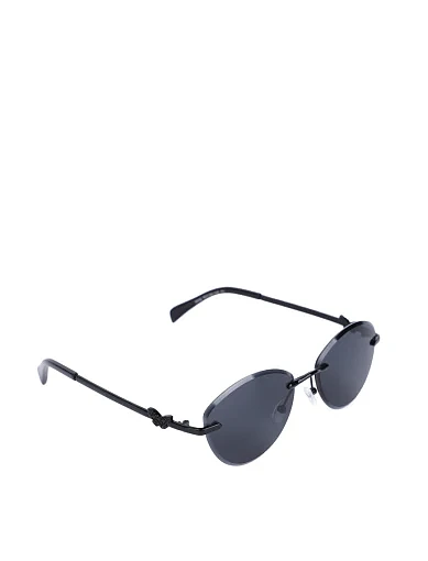 Сонцезахисні окуляри овальні чорні без оправи - фото 2 - Miraton