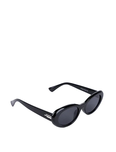 Солнцезащитные очки овальные в черной оправе - фото 2 - Miraton