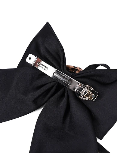 Заколка автомат для волосся чорна з бантом - фото 2 - Miraton