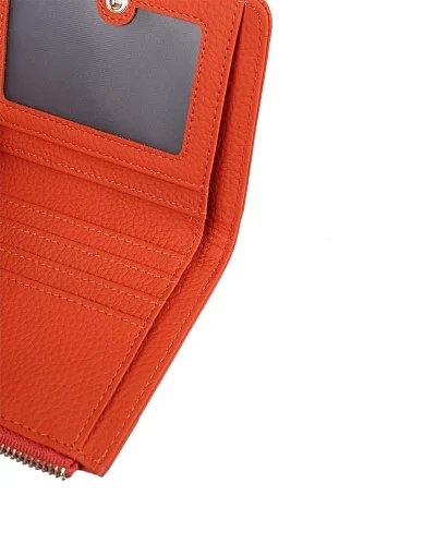 Женский кошелек кожаный оранжевый - фото 4 - Miraton