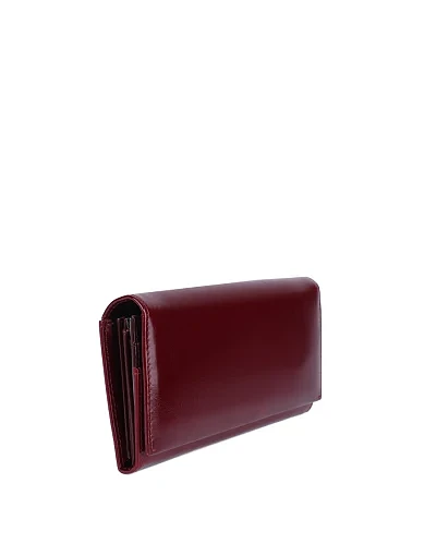 Жіночий гаманець шкіряний бордовий на магніті - фото 2 - Miraton