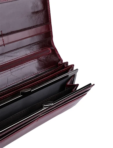 Жіночий гаманець шкіряний бордовий на магніті - фото 4 - Miraton