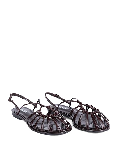 Жіночі сандалі MIRATON шкіряні коричневі - фото 4 - Miraton