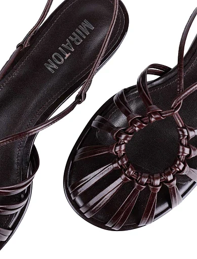 Жіночі сандалі MIRATON шкіряні коричневі - фото 6 - Miraton