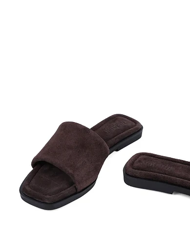 Жіночі шльопанці MIRATON велюрові коричневі - фото 5 - Miraton