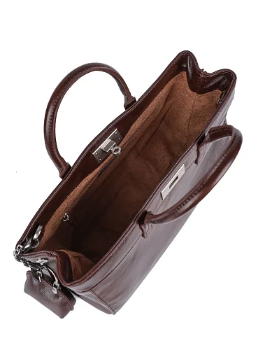 Жіноча сумка тоут MIRATON шкіряна коричнева - фото 5 - Miraton