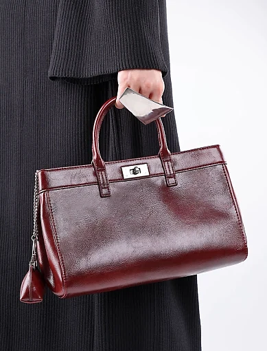 Жіноча сумка тоут MIRATON шкіряна бордова - фото 2 - Miraton