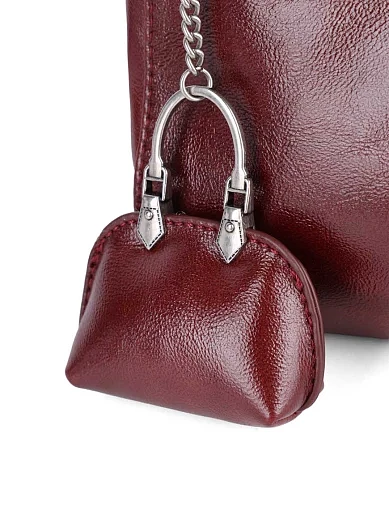 Жіноча сумка тоут MIRATON шкіряна бордова - фото 5 - Miraton