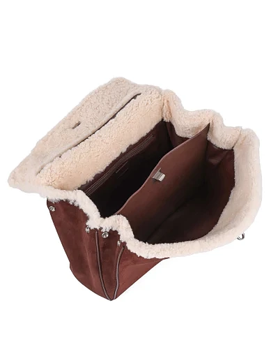 Жіноча сумка тоут MIRATON замшева коричнева - фото 6 - Miraton