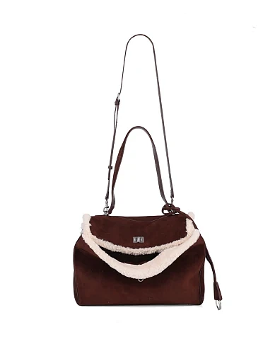 Жіноча сумка тоут MIRATON замшева коричнева - фото 7 - Miraton