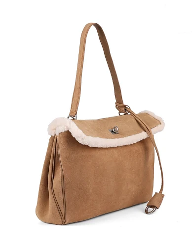 Жіноча сумка тоут MIRATON замшева бежева - фото 2 - Miraton