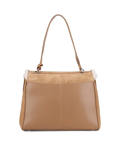 Жіноча сумка тоут MIRATON замшева бежева - фото 3 - Miraton