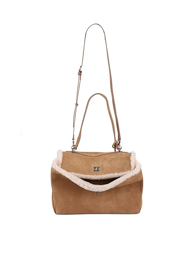 Жіноча сумка тоут MIRATON замшева бежева(8899-2 ) - фото 7 - Miraton