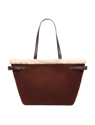 Жіноча сумка шоппер замшева коричнева(8856-1) - фото 4 - Miraton