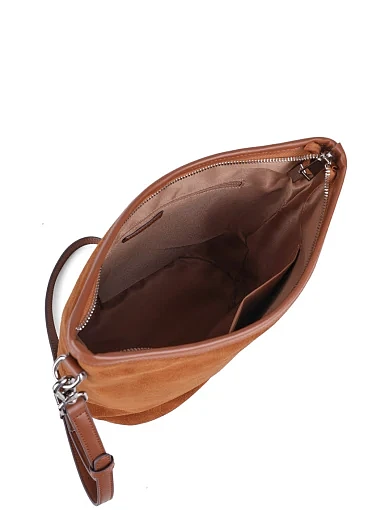 Жіноча сумка хобо MIRATON замшева помаранчева - фото 6 - Miraton