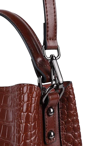 Жіноча сумка тоут MIRATON шкіряна коричнева - фото 4 - Miraton