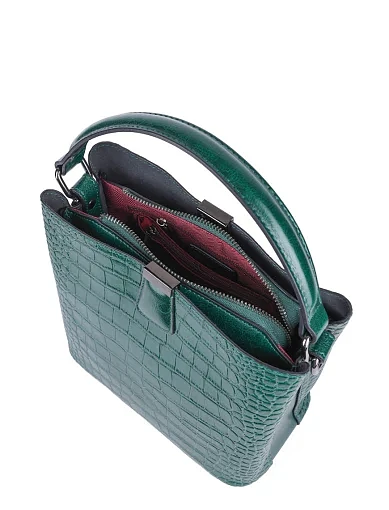 Жіноча сумка тоут MIRATON шкіряна зелена - фото 5 - Miraton