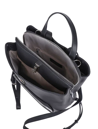 Жіноча сумка-рюкзак MIRATON шкіряна чорна - фото 5 - Miraton