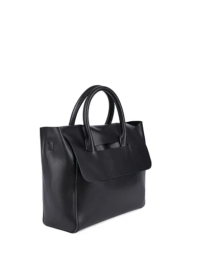 Женская сумка тоут MIRATON кожаная черная - фото 2 - Miraton