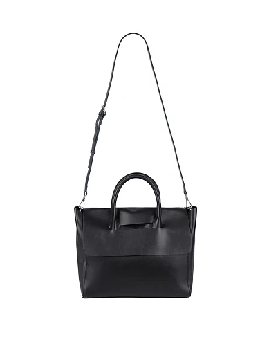 Женская сумка тоут MIRATON кожаная черная - фото 6 - Miraton