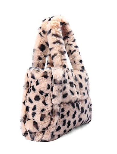 Жіноча сумка шопер з хутра леопардова - фото 3 - Miraton