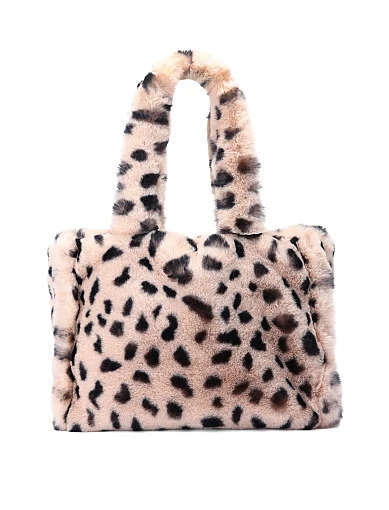 Жіноча сумка шопер з хутра леопардова - фото 4 - Miraton