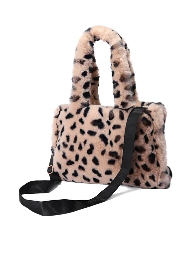 Жіноча сумка шопер з хутра леопардова - фото 7 - Miraton