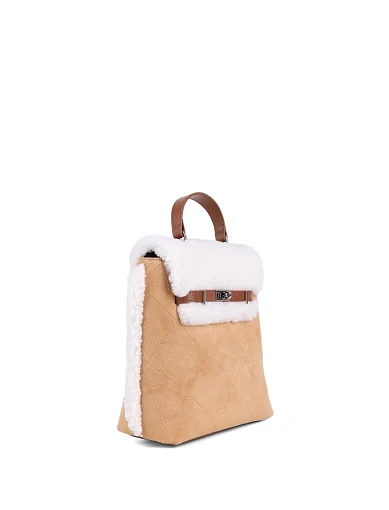 Жіноча сумка-рюкзак MIRATON замшева бежева - фото 2 - Miraton