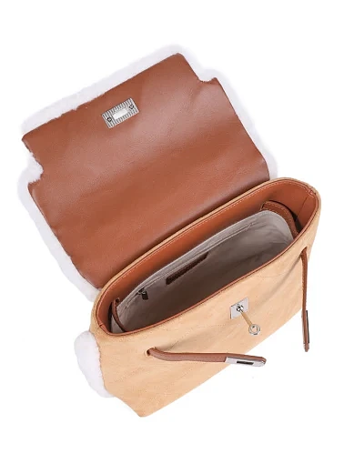 Жіноча сумка-рюкзак MIRATON замшева бежева - фото 5 - Miraton