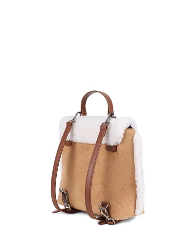Жіноча сумка-рюкзак MIRATON замшева бежева - фото 6 - Miraton