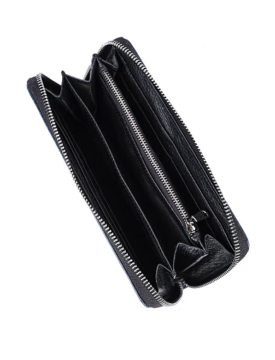 Чоловічий гаманець шкіряний синій на блискавці (166-47) - фото 4 - Miraton