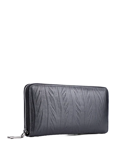 Чоловічий гаманець шкіряний чорний на блискавці (166-50 ) - фото 2 - Miraton