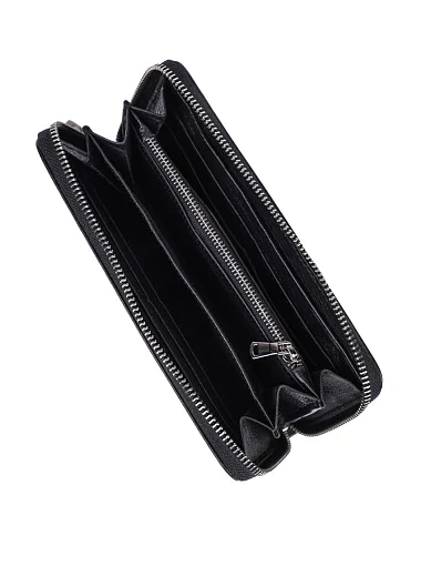 Чоловічий гаманець шкіряний чорний на блискавці (166-50 ) - фото 4 - Miraton