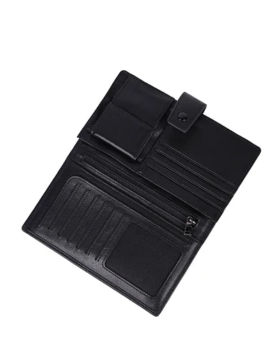 Чоловічий гаманець шкіряний чорний на застібці (K162-15 ) - фото 4 - Miraton