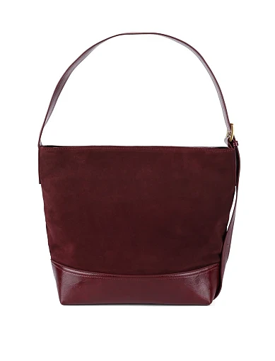 Жіноча сумка хобо MIRATON замшева бордова - фото 4 - Miraton