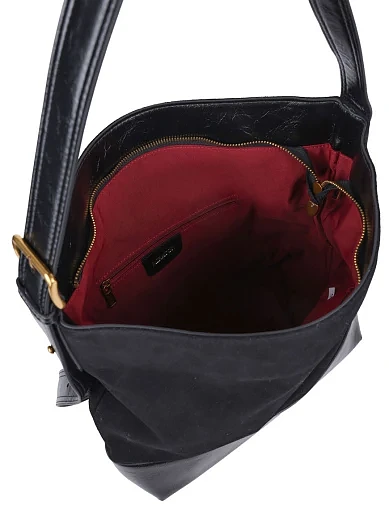 Жіноча сумка хобо MIRATON замшева чорна - фото 5 - Miraton