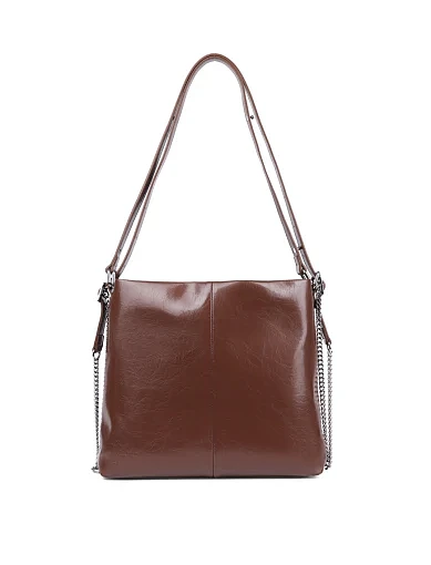 Женская сумка через плечо MIRATON кожаная коричневая - фото 3 - Miraton