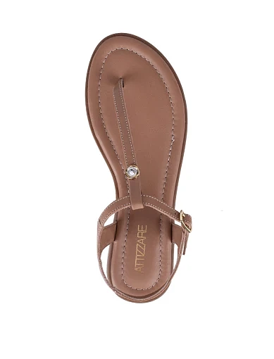 Жіночі сандалі Attizzare шкіряні бежеві - фото 2 - Miraton