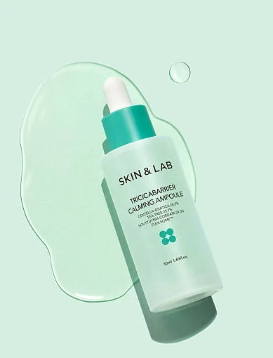 Заспокійлива сироватка SKIN&LAB Tricicabarrier Calming Ampoule(Tricicabarrier Calming Ampoule 50 ml Заспокійлива ) - фото 2 - Miraton