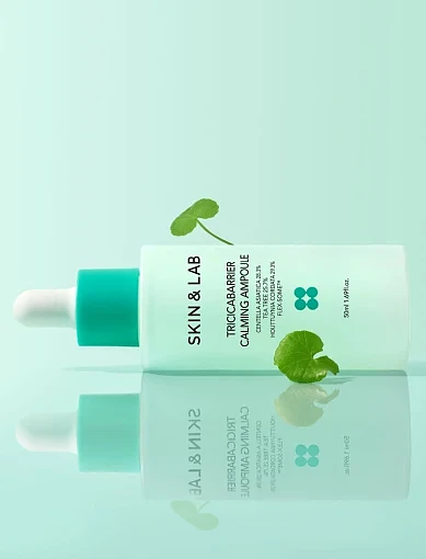 Заспокійлива сироватка SKIN&LAB Tricicabarrier Calming Ampoule(Tricicabarrier Calming Ampoule 50 ml Заспокійлива ) - фото 3 - Miraton