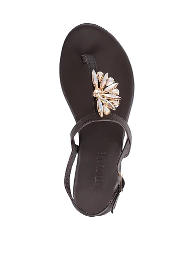 Жіночі сандалі Attizzare шкіряні коричневі - фото 2 - Miraton